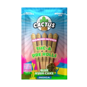 Cactus THCA Pre Rolls Blue Kush Cake (2000mg x 5) - Indica